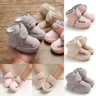 

0-18M Toddler Baby Boys Girls Winter Warm Snow Boots Soft Sole Crib Cotton Shoes