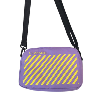 

Harajuku Bags for 2019 Women Fashion Canvas Messenger Bag Letter Stripe Printing Crossbody Bags Large Capacity Shoulder