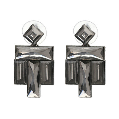 

JURAN Square Stone Stud Earrings Christmas Party 2018 Brand New Elegant Crystal Earrings For Women Trendy Earrings