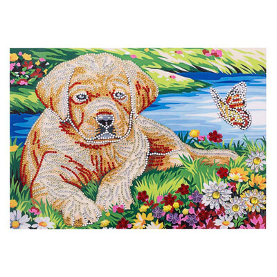 

Guilty Dog Pattern DIY Diamond Painting Crystal Rhinestone Covered Mosaic Canvas Painting For Wall Decoration