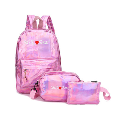 

Tailored Cartoon Alphabet Student Backpack Casual Large Capacity Travel 3 Piece Set