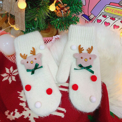 

1 Pair Gloves Fashion Creative Windproof Gloves Plush Christmas Gloves