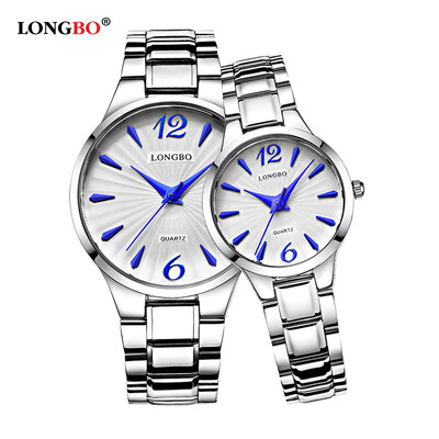 

New couple watch waterproof quartz watch casual steel belt mens watch no calendar watch 80278