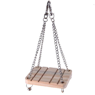 

Pet Bird Animal Wooden Toy Playing Board Hanging Swing Squirrel Springboard