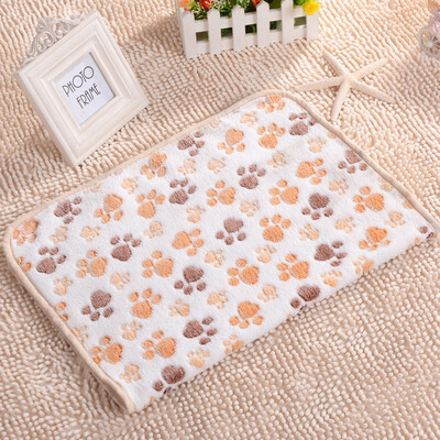

Pets Mat Soft Flannel Fleece Paw Print Design Pet Puppy Dog Cat Mat Blanket Bed Sofa Pet Warm Products Cushion Cover Towel