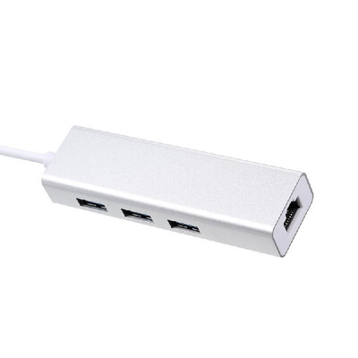 

USB30 to Ethernet LAN RJ45 Network Card Adapter with USB30 Hub 3 Ports for Laptop