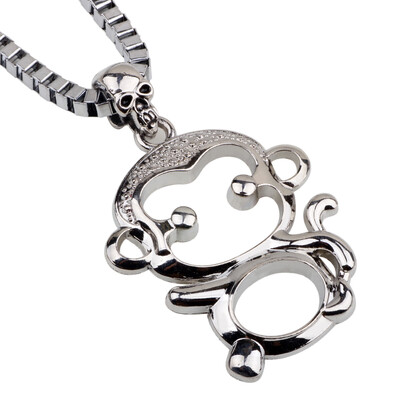

Fashion Cartoon Monkey Pendant Necklace Set Auger