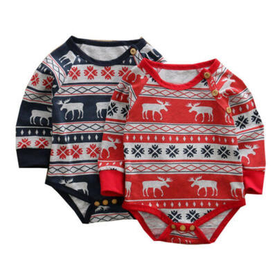 

US Baby Boy Girl Christmas Cotton Romper Bodysuit Xmas Jumpsuit Clothes Outfit