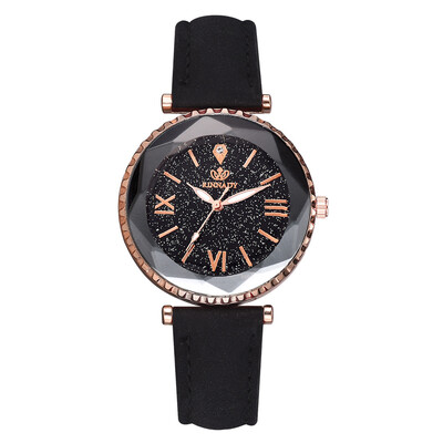 

Star watch high quality PU leather trend quartz watch Korean version of the new fashion Roman digital watch