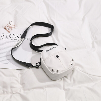 

Summer foreign small bag female bag new 2019 tide Korean fashion wild shoulder bag girl canvas messenger bag