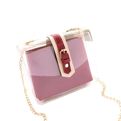 

Women Fashion Causal Mini PVC Transparent Chain Crossbody Shoulder Bag Pouch