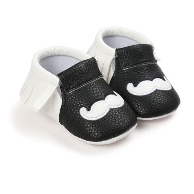 

Fashion Fringe Baby Grils Autumn Kids Mustache Pattern Anti-skid Soft Slip on First Walkers Shoes