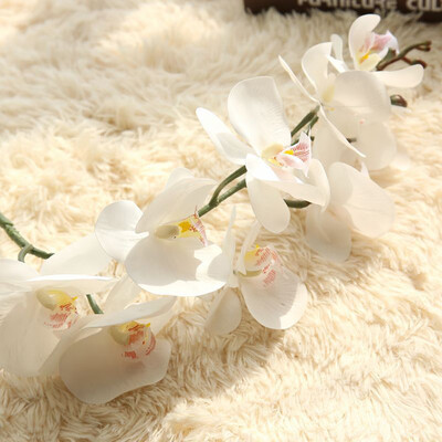 

Gobestart Artificial Silk Fake Flowers Phalaenopsis Wedding Bouquet Party Home Decor White