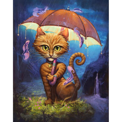 

5D DIY Full Drill Diamond Painting Umbrella Cat Cross Stitch Embroidery Kit