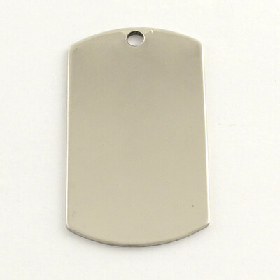 

201 Stainless Steel Rectangle Blank Stamping Tag Pendants Stainless Steel Color 43x24x1mm Hole 3mm
