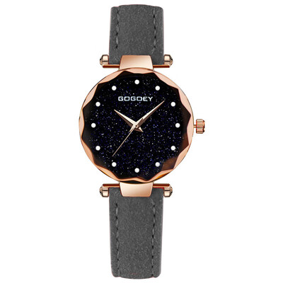 

GOGOEY prismatic dial drill simple scrub soft belt watch Korean fashion wild table