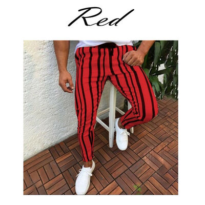 

Mens Skinny Slim Fit Stretch Denim Jeans Striped Pants Biker Jogger Trousers