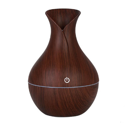 

130ml Ultrasound Aroma Diffuser Creative Vase Wood Mini Mute USB Air Humidifier Household Humidifier Bedroom Essential Oil Aromath