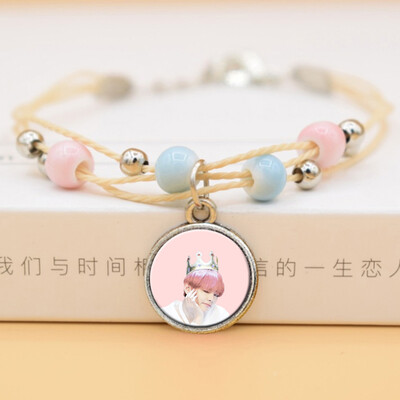 

Kpop BTS Bangtan Boys Bracelet DIY Handmade Ceramic Bracelet Photo Image Hot Gift for ARMY
