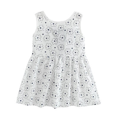 

Summer Sleeveless Dress Children Bowknot Backless Cotton Girls Clothing