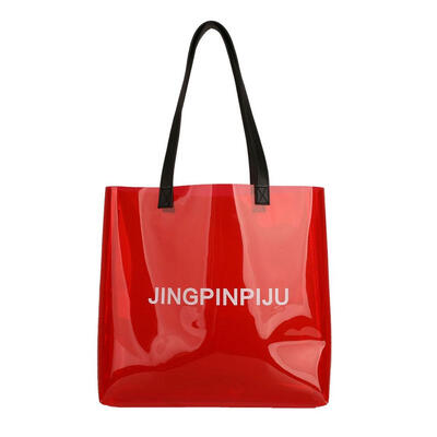 

Transparent Beach Shoulder Handbags Women Large Capacity Candy Color Totes