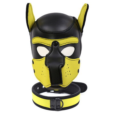 

New Fashion Dog HeadMask Christmas Role Play Puppy Cosplay Full Head with Ears Nightclub Performances Party 10 Color