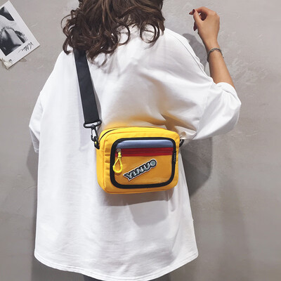 

Net red small bag female 2019 new texture wild natural small square bag Korean student canvas shoulder Messenger bag