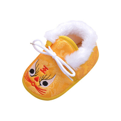

Winter Newborn Baby Shoes Chinese Style Traditional Baby Boys Girls Shoes Warm Cotton First Walkers Cartoon Girl Shoes