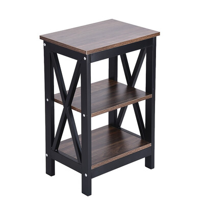 

Gobestart Nightstand Bed Side Table With Storage Sofa End Table With 2 Shelves For Bedroom