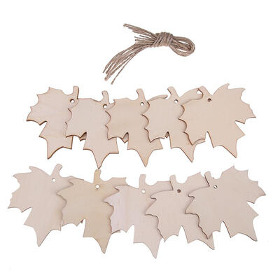 

10pcs Hollow Maple Leaf Wood Ornament Computer Laser Accessories Home Decor