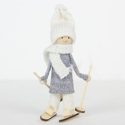 

Christmas Tree Pendant Mini Skiing Doll Xmas Hanging Door Decor Party Ornaments