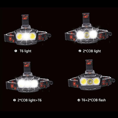 

Portable T6COB LED Headlight 4 Modes Flashlight Torch Headlamp Lantern