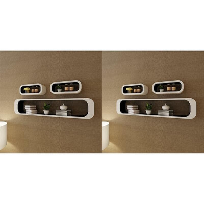 

Wall Cube Shelves 6 pcs Black&White