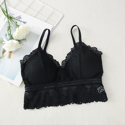 

〖Follure〗Women Ring-Free Sexy Bra Lace Ribbon Chest Pad Lace Camisole Bras Underwear