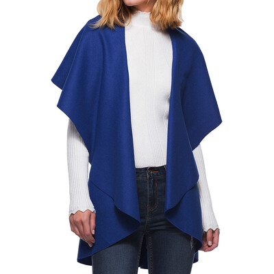 

Roseonmyhand Women Fashion Solid Batwing Sleeve Turn-down Collar Coat Windbreaker