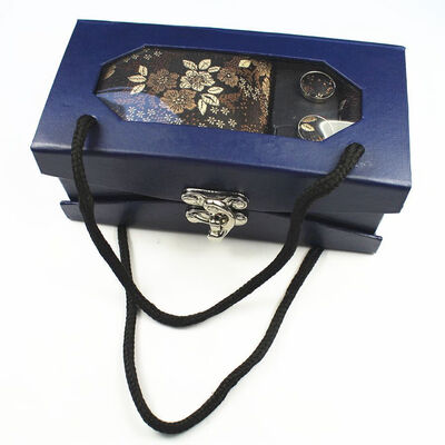 

Customized new tie four-piece high-grade polyester silk yarn-dyed jacquard cashew flower portable tie set