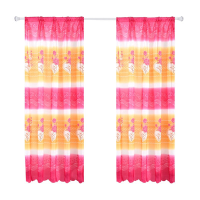 

Half Blackout Floral Curtain Rose Pattern Printing Decorative Bedroom Curtain Rod Hanging Living Room Finished Window Curtain