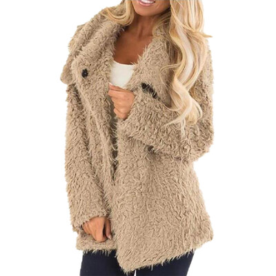 

Toponeto Womens Ladies Warm Fashion Artificial Wool Lapel Long Sleeve Button Coat