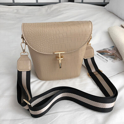 

Tailored Fashion Lady Crocodile Pattern Embossed Bucket Bag Shoulder Bag Messenger Bag