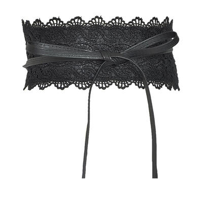 

Fashion Wide Lace Tie-up Women Waistband Dress Party Waist Band Belt Sash Decor