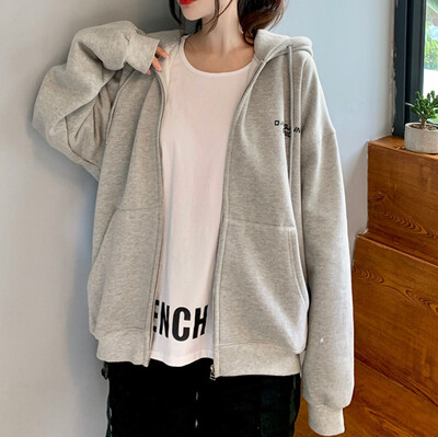 

Toponeto Womens Letter Long Sleeve Hooded Sweatshirt Zipper Pullover Tops Blouse