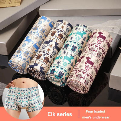 

4 Boxes Mens Underwear Boyshort Bamboo Fiber Summer Boxer Pants