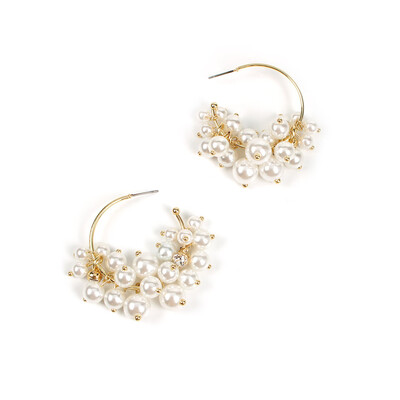 

Fashion earing for women 2018 design C-shaped imitation pearl round earrings generous temperament gift Korean earrings for women