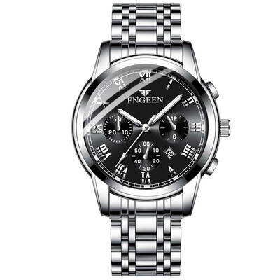 

Gobestart New Luxury Men Fashion Stainless Steel Calendar Multi Needle Sports Quartz Watch