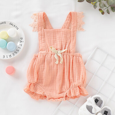 

Newborn Infant Baby Girl Lace Floral Romper Bodysuit Sleeeless Clothes Outfits