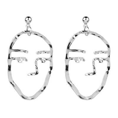 

Face Earrings Popular Hollow Hand Jewelry Fashion Figurine Earrings for Women