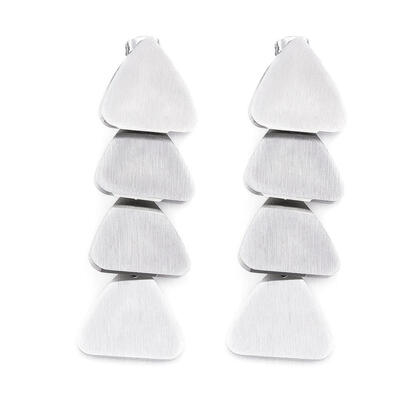 

304 Stainless Steel Stud Earrings Triangle Stainless Steel Color 57mm pin 08mm