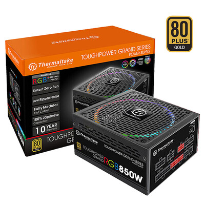 

Tt Thermaltake rated 850W TPG RGB 850W desktop computer mainframe chassis power supply linking motherboard 80PLUS gold full mode all-day capacitor