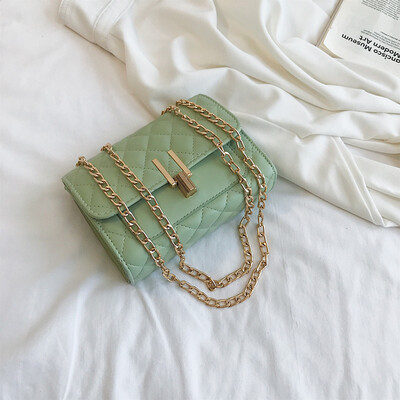 

2019 new Korean version of the simple&simple rhombic chain shoulder bag casual temperament Sen system wild Messenger small square bag