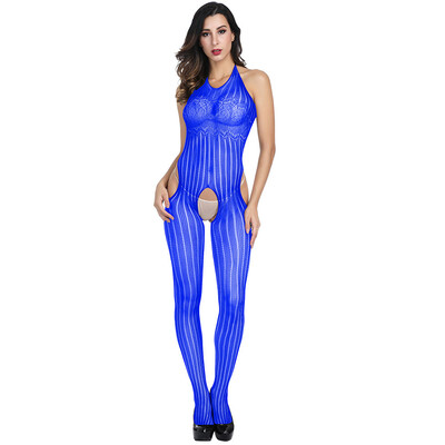 

Toponeto Women Open Crotch Bodystockings Perspective Halter Underwear Pajama